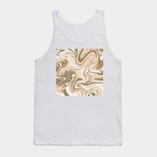 Liquid art, abstract art. Green, white, beige colors. Tank Top